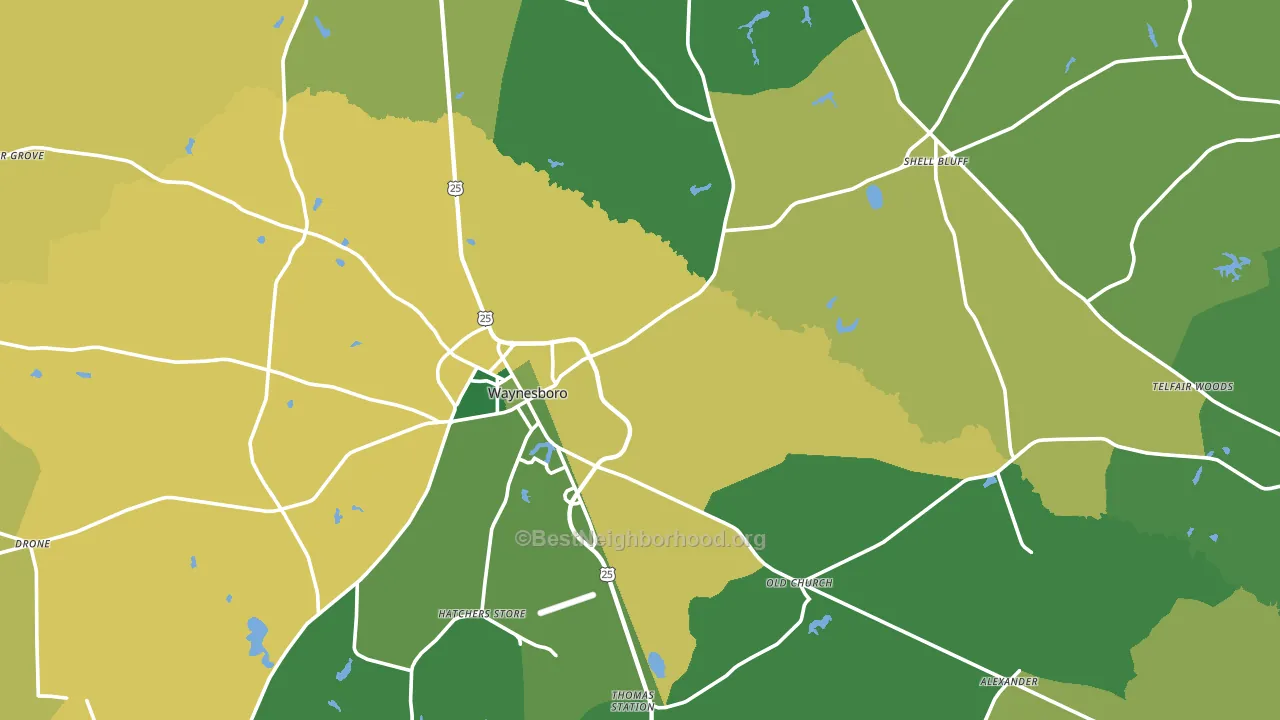 30830, GA block-group voter-turnout map