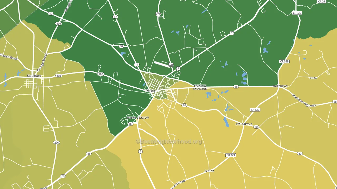 30833, GA block-group voter-turnout map