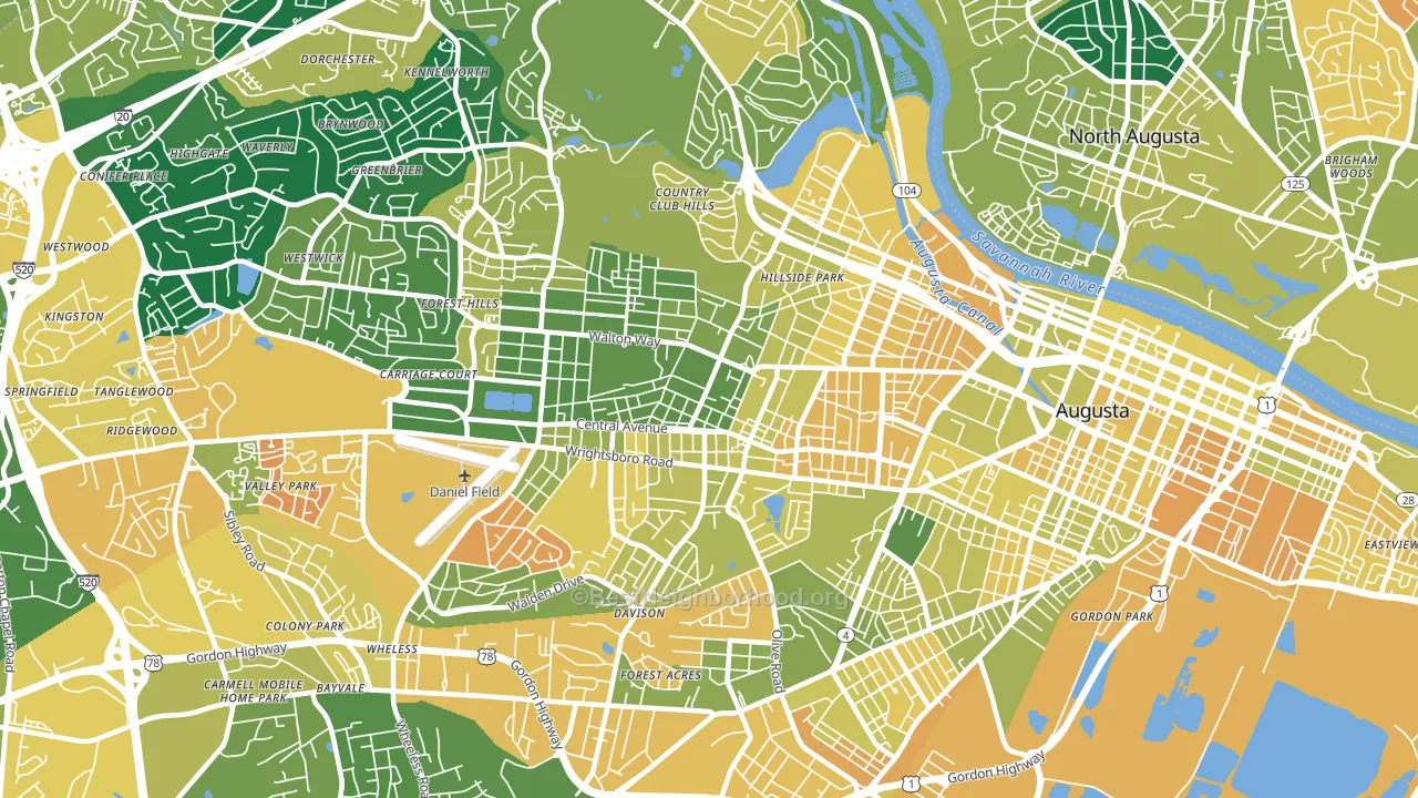 30904, GA block-group voter-turnout map