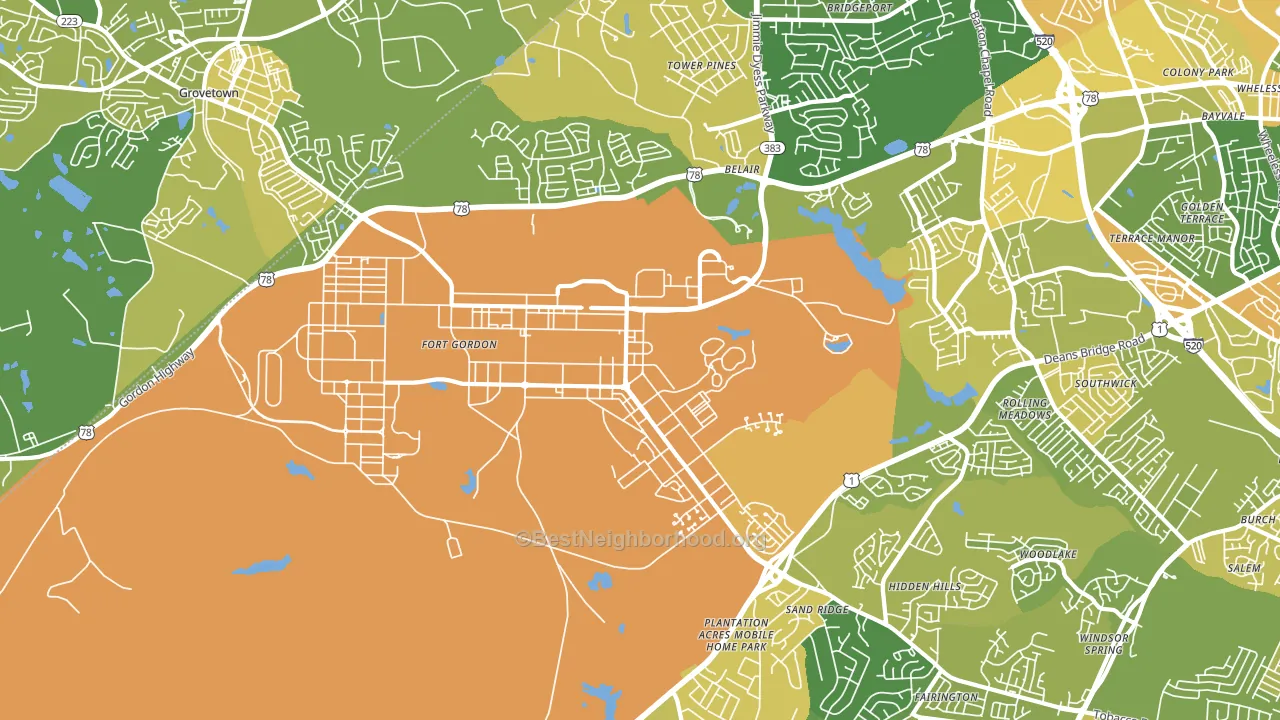 30905, GA block-group voter-turnout map