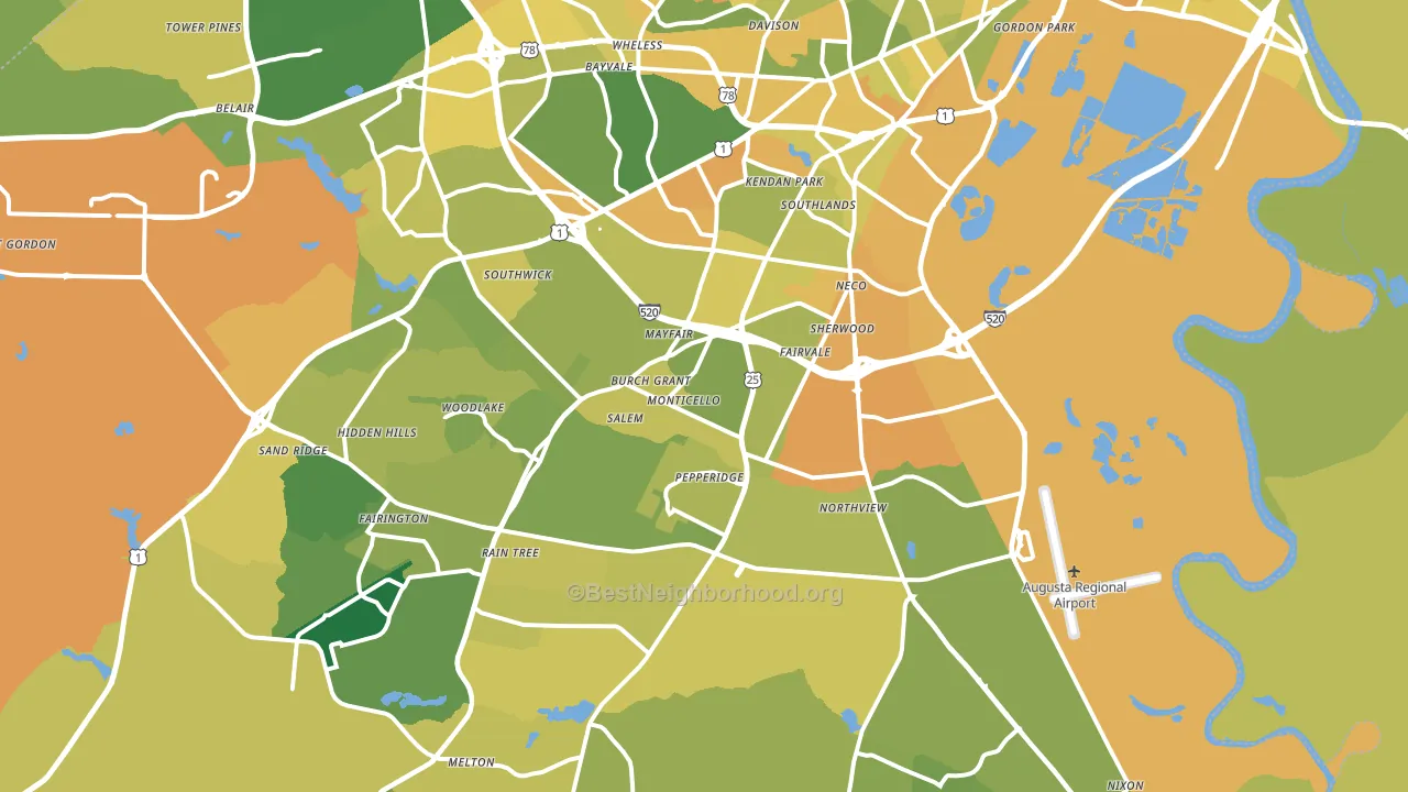 30906, GA block-group voter-turnout map