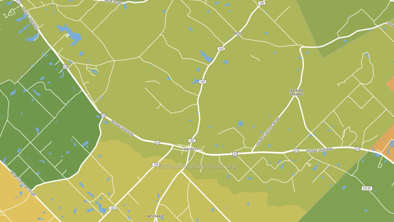 31011, GA block-group voter-turnout map