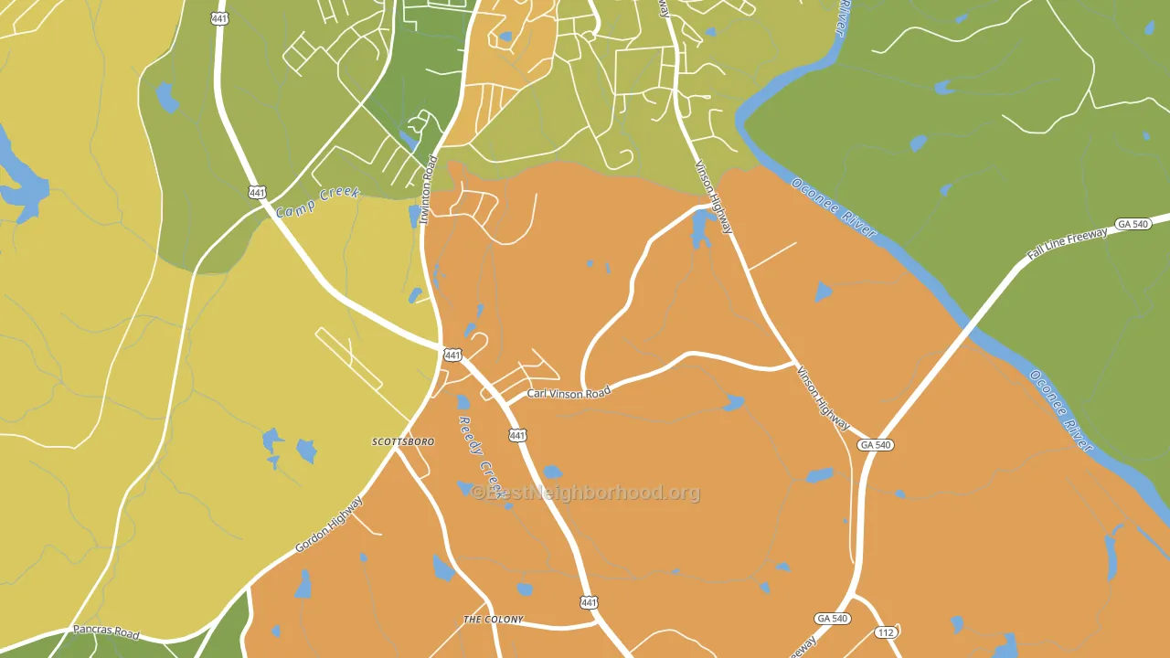 31034, GA block-group voter-turnout map