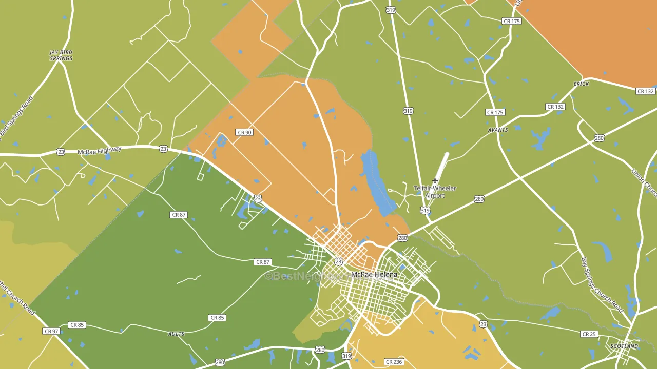 31037, GA block-group voter-turnout map