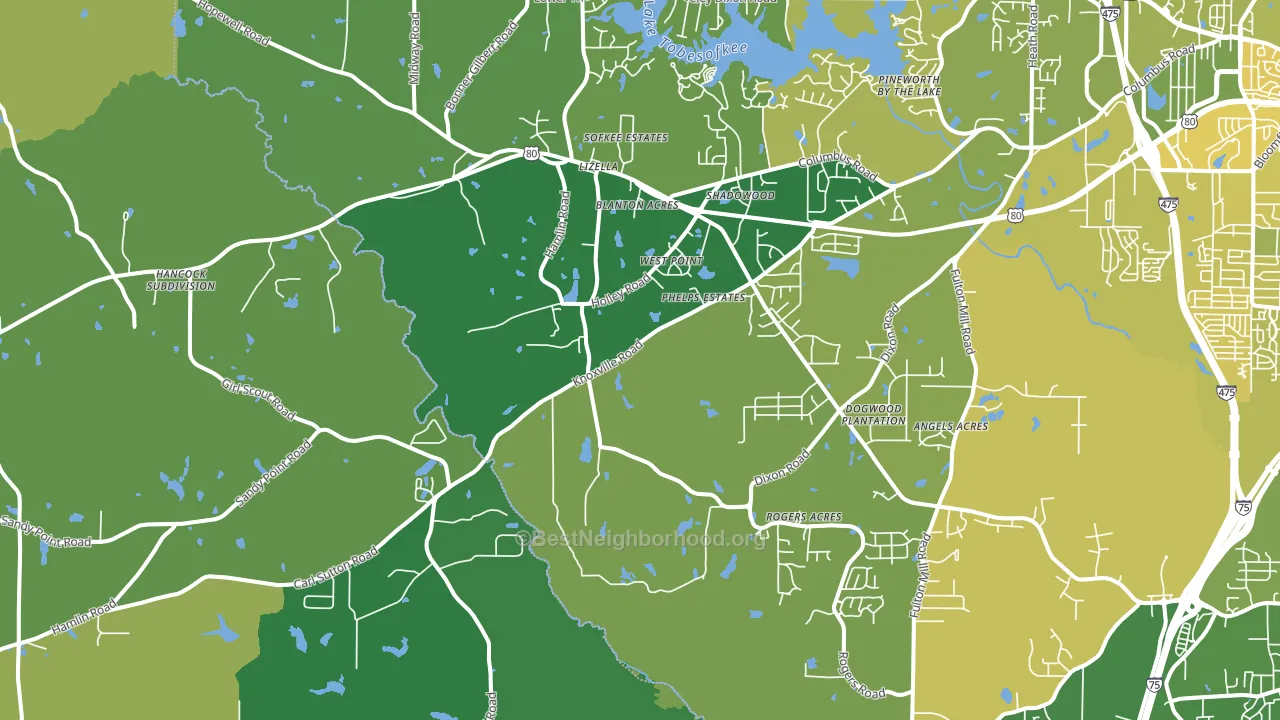 31052, GA block-group voter-turnout map