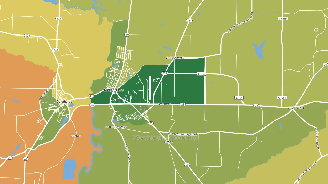 31063, GA block-group voter-turnout map