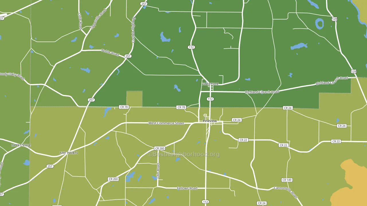 31071, GA block-group voter-turnout map
