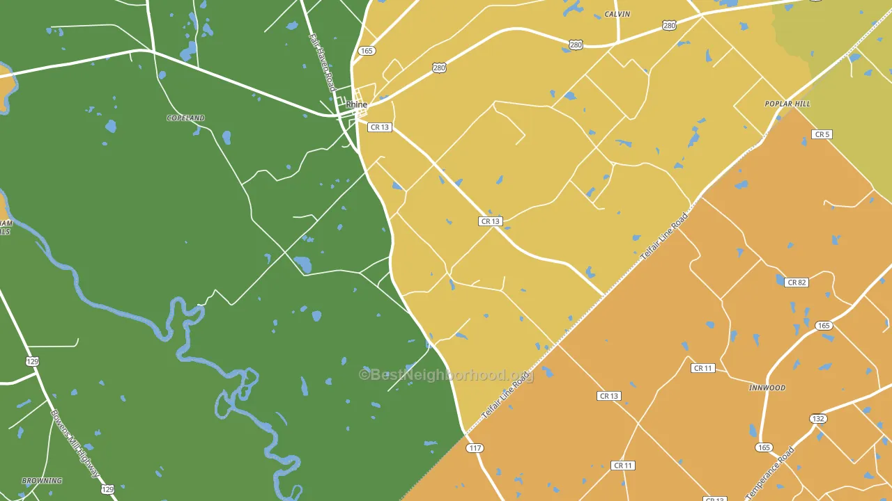 31077, GA block-group voter-turnout map