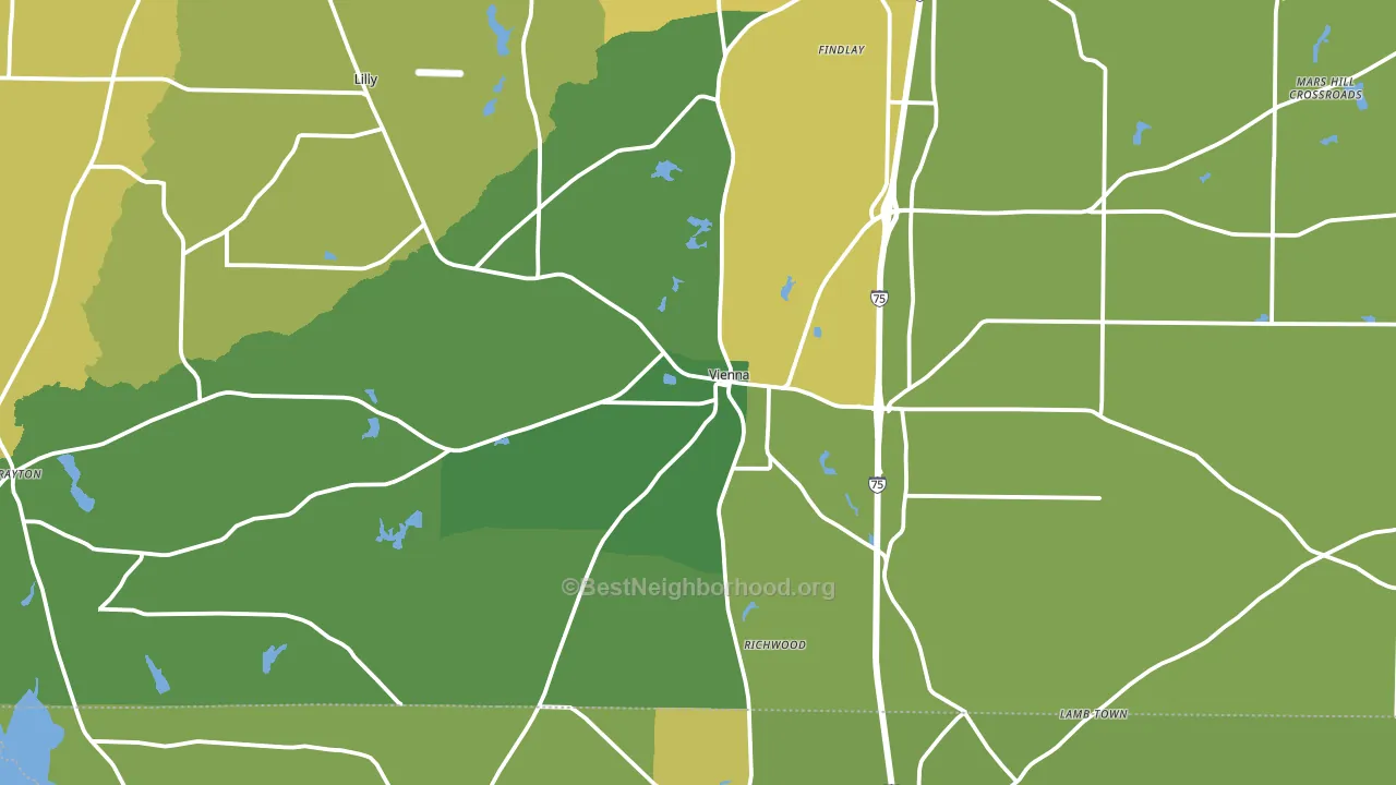 31092, GA block-group voter-turnout map