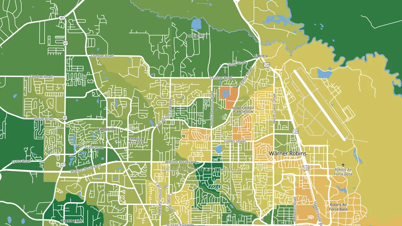 31093, GA block-group voter-turnout map
