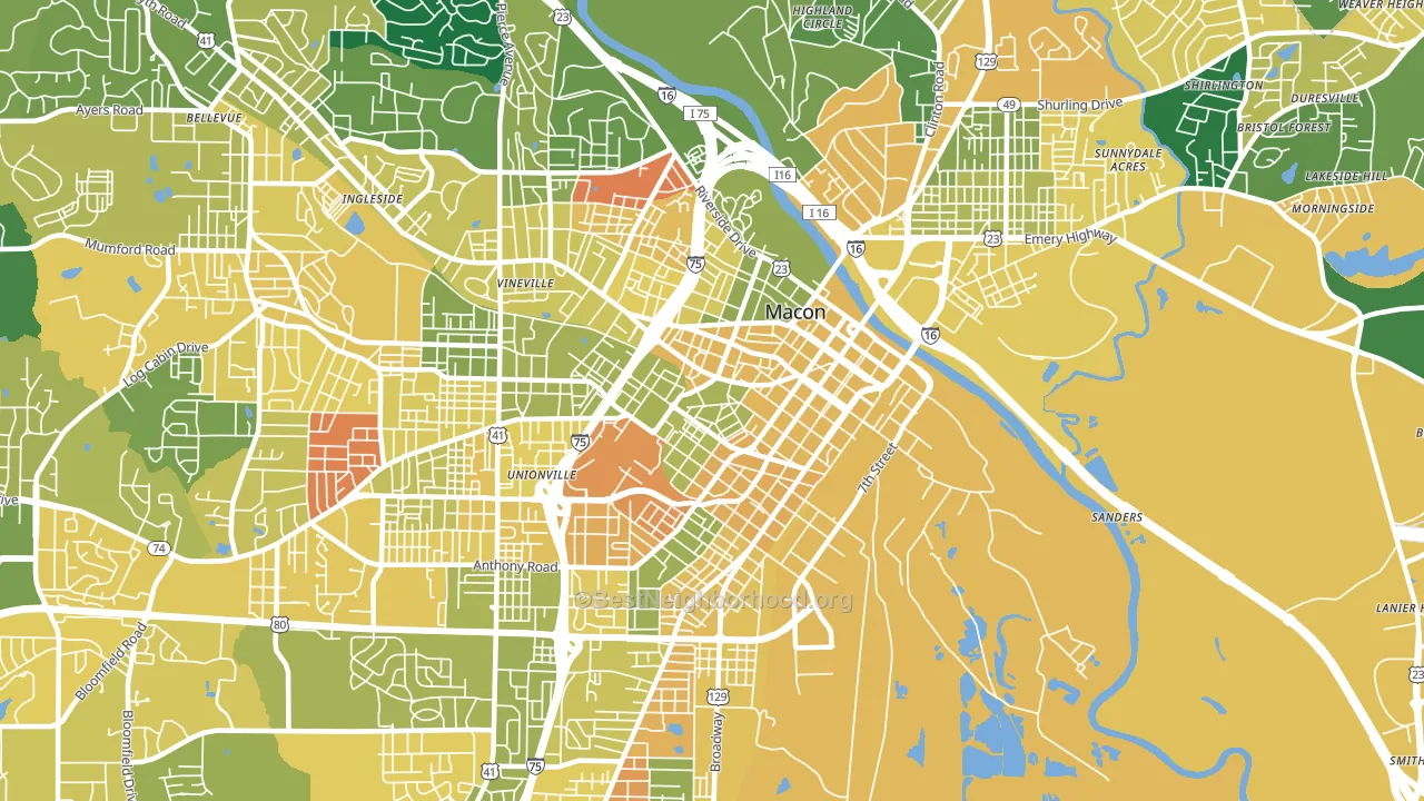 31201, GA block-group voter-turnout map