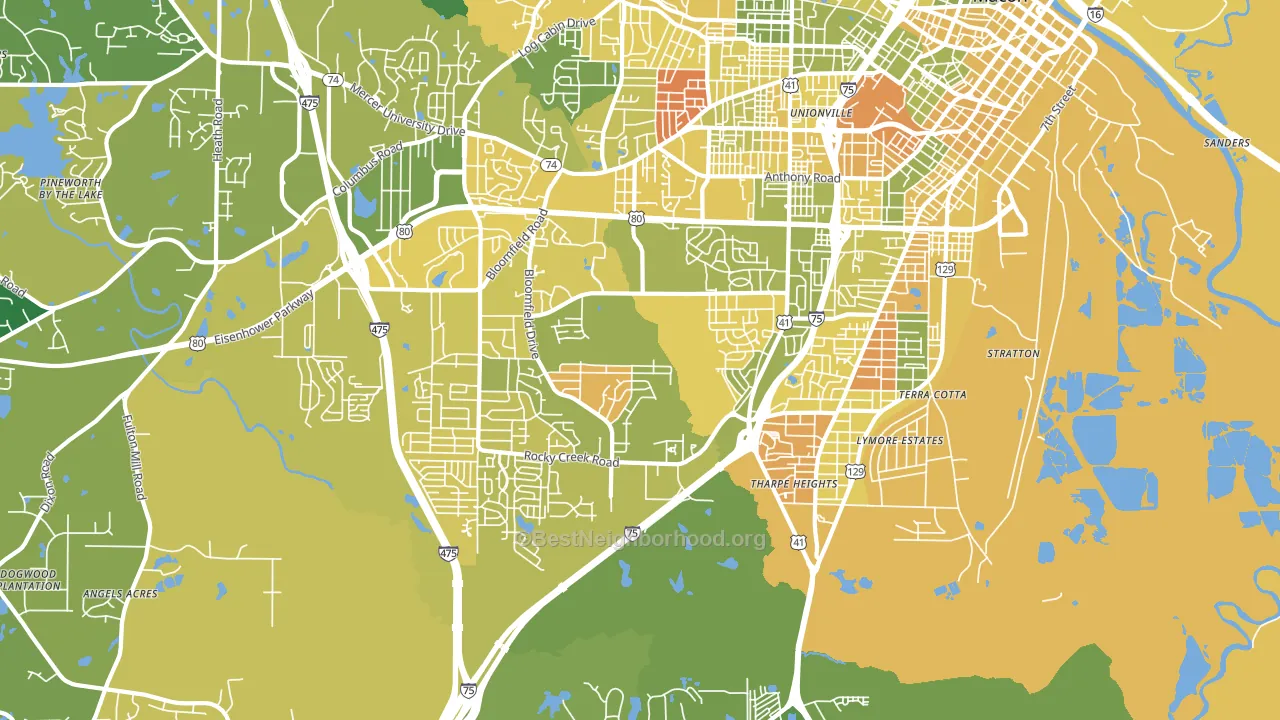 31206, GA block-group voter-turnout map
