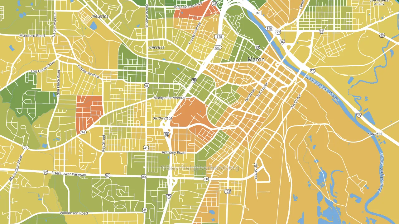 31207, GA block-group voter-turnout map