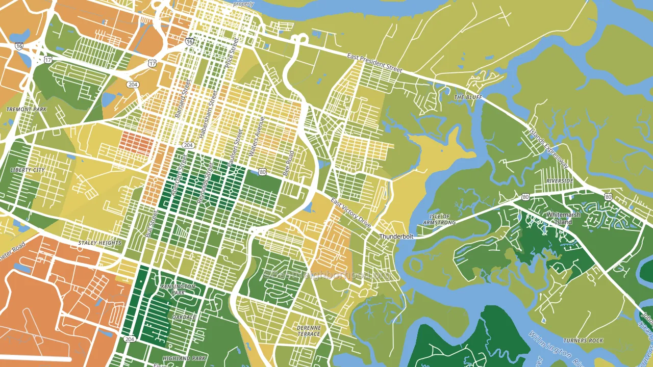 31404, GA block-group voter-turnout map