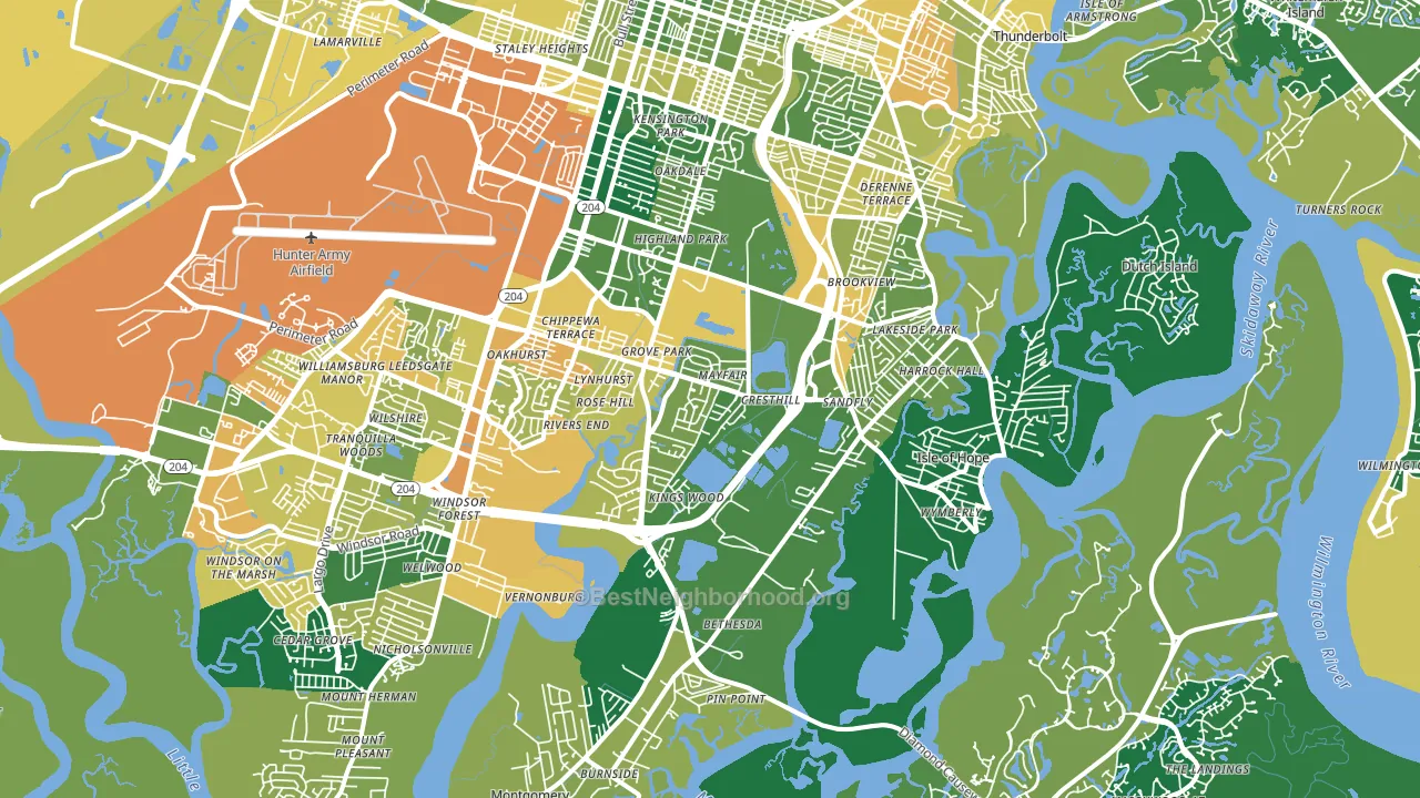 31406, GA block-group voter-turnout map