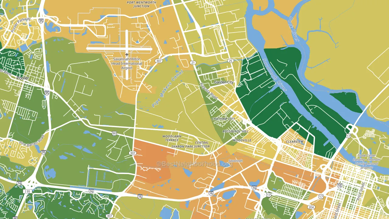 31408, GA block-group voter-turnout map
