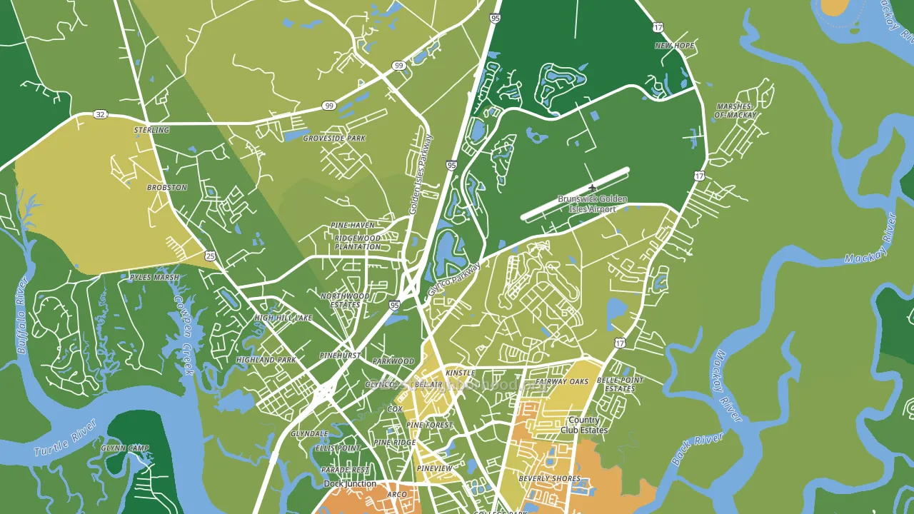 31525, GA block-group voter-turnout map