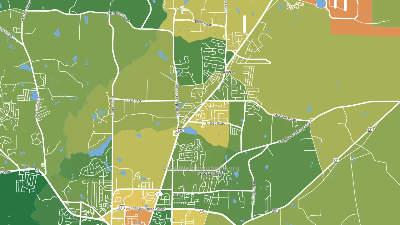 31605, GA block-group voter-turnout map