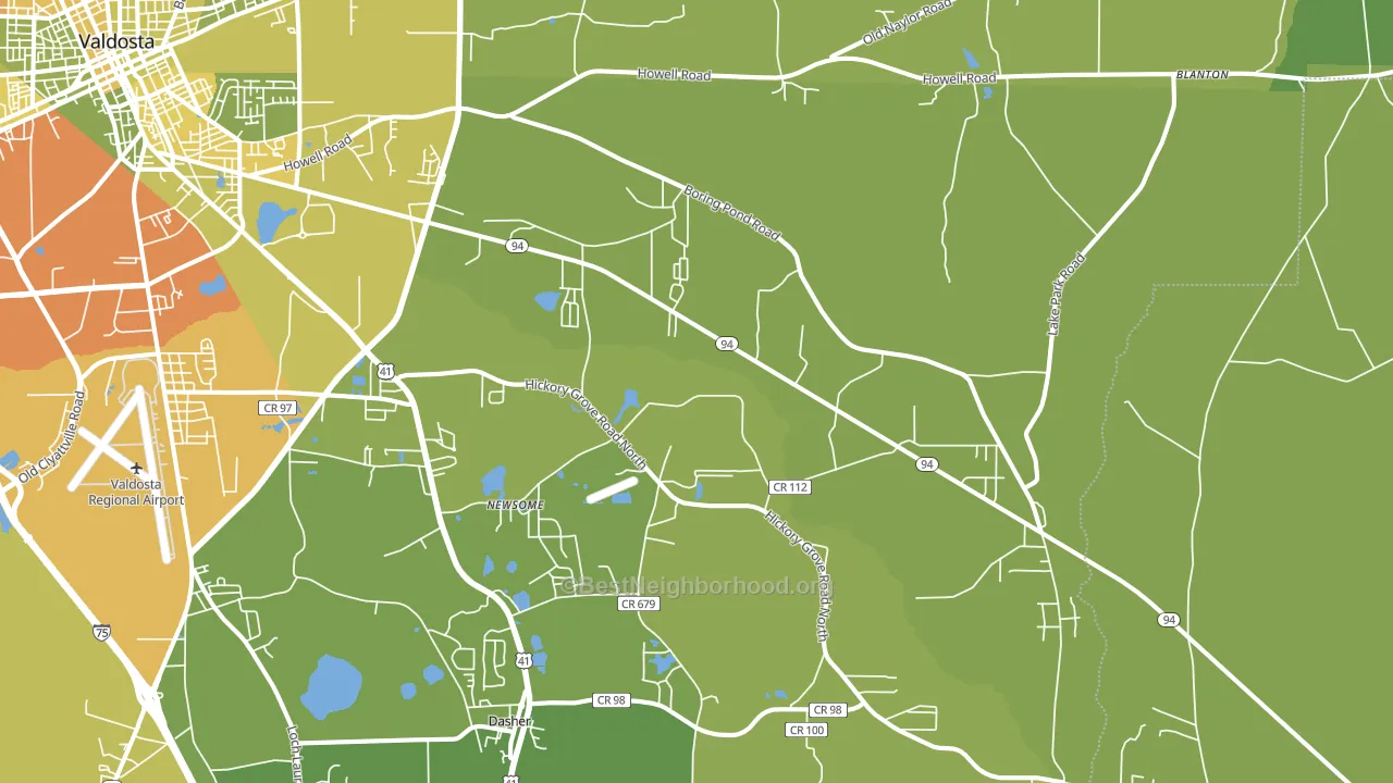 31606, GA block-group voter-turnout map