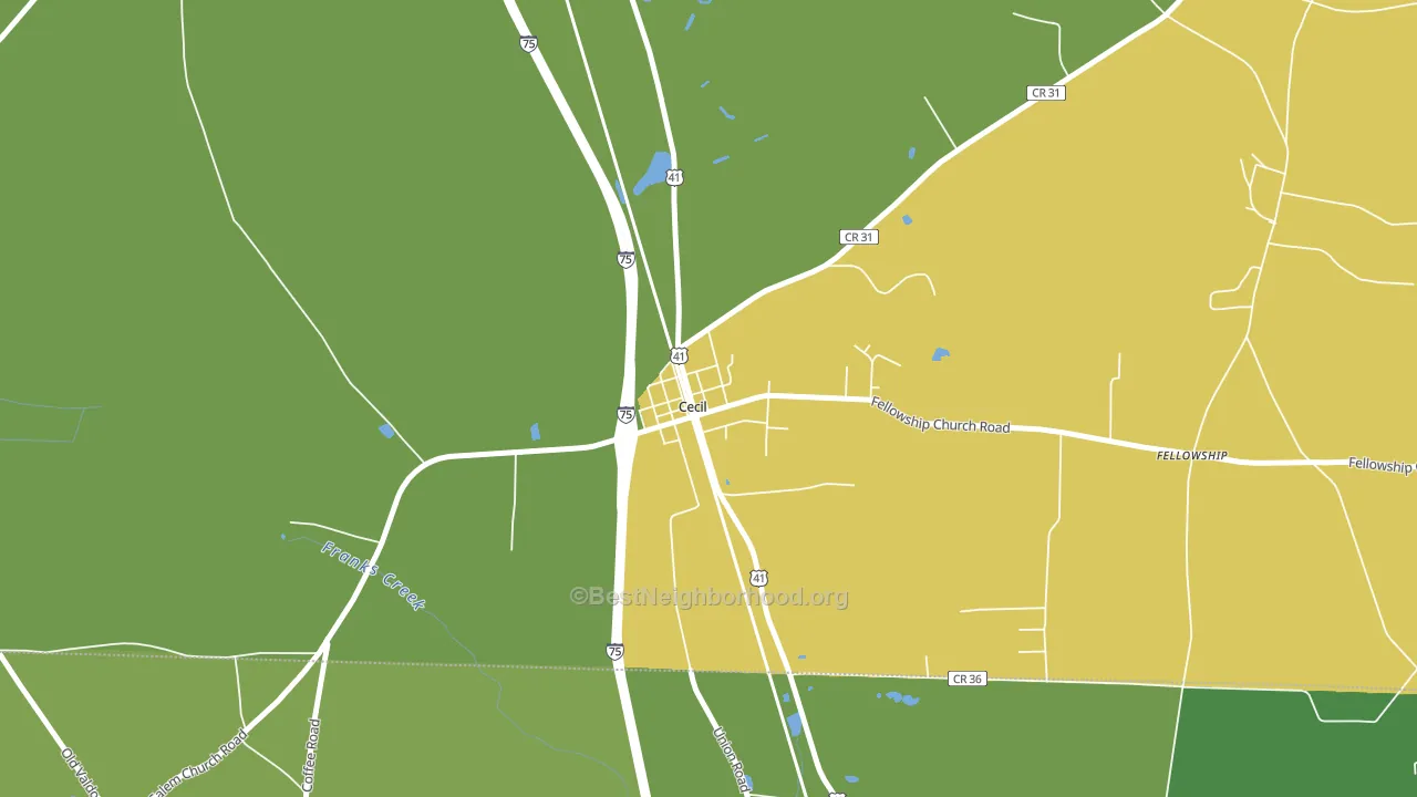 31627, GA block-group voter-turnout map