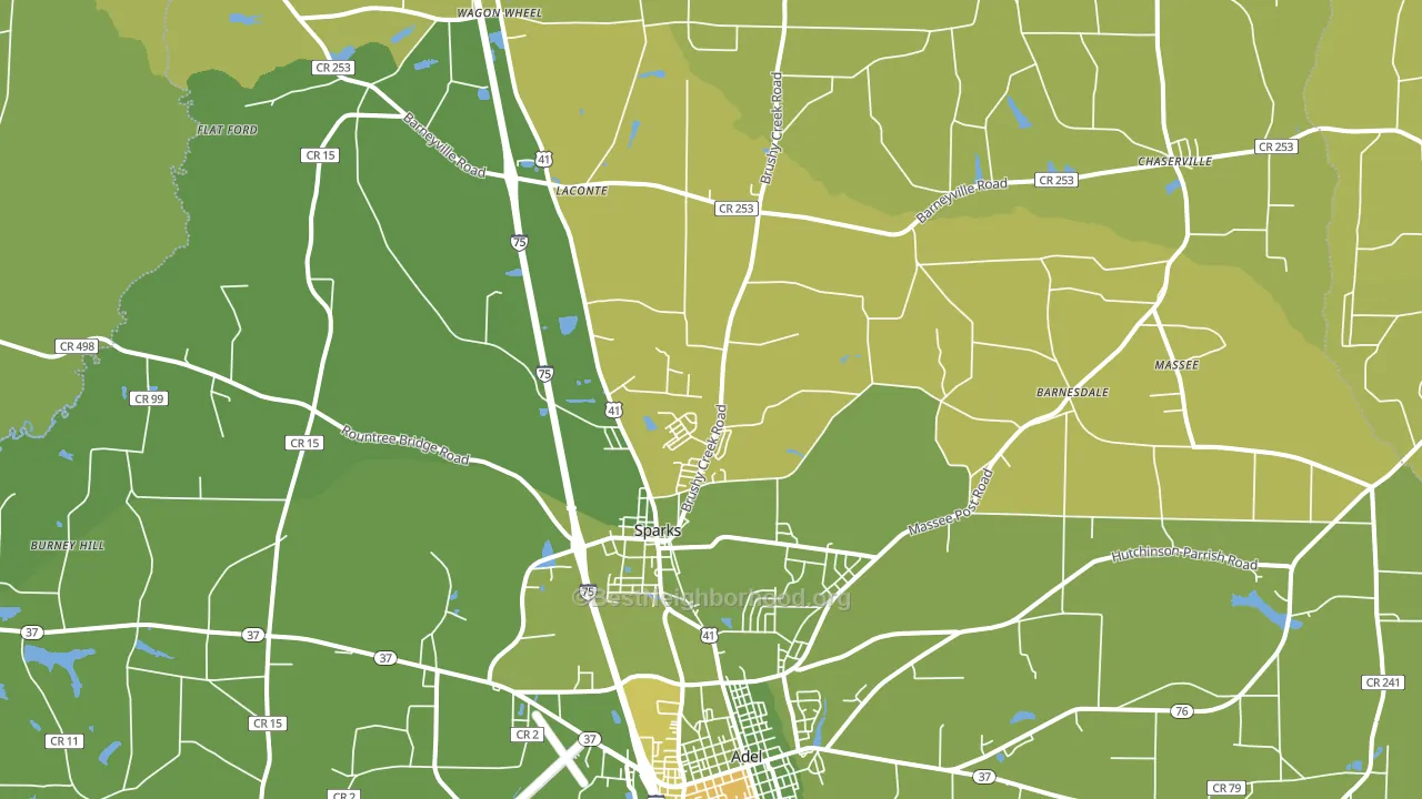 31647, GA block-group voter-turnout map