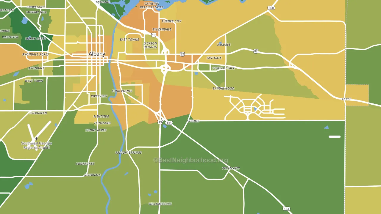 31705, GA block-group voter-turnout map