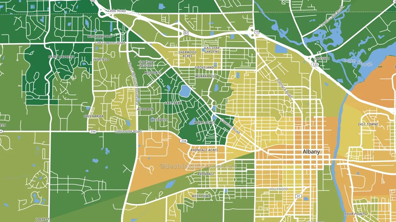 31707, GA block-group voter-turnout map