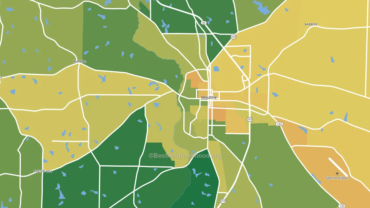 31768, GA block-group voter-turnout map