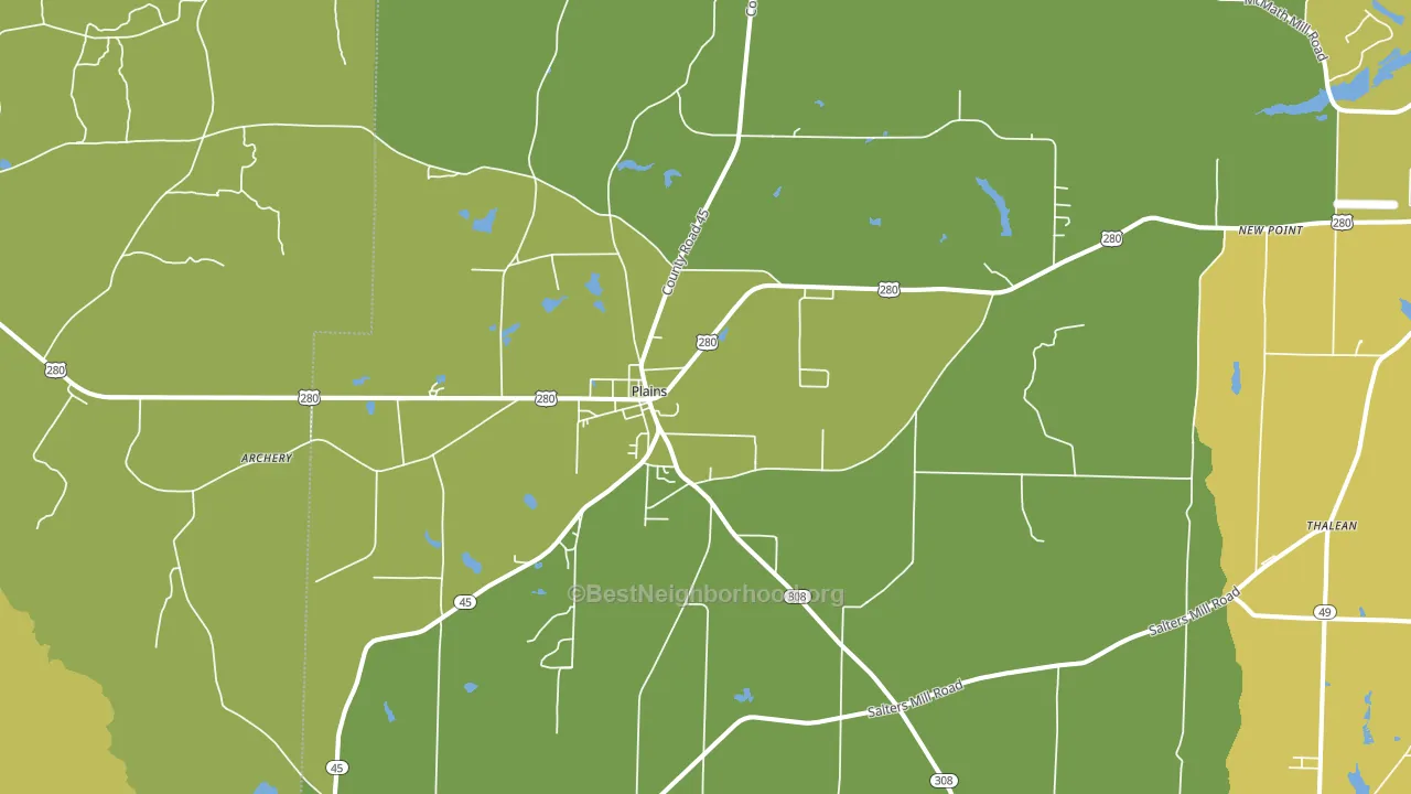 31780, GA block-group voter-turnout map