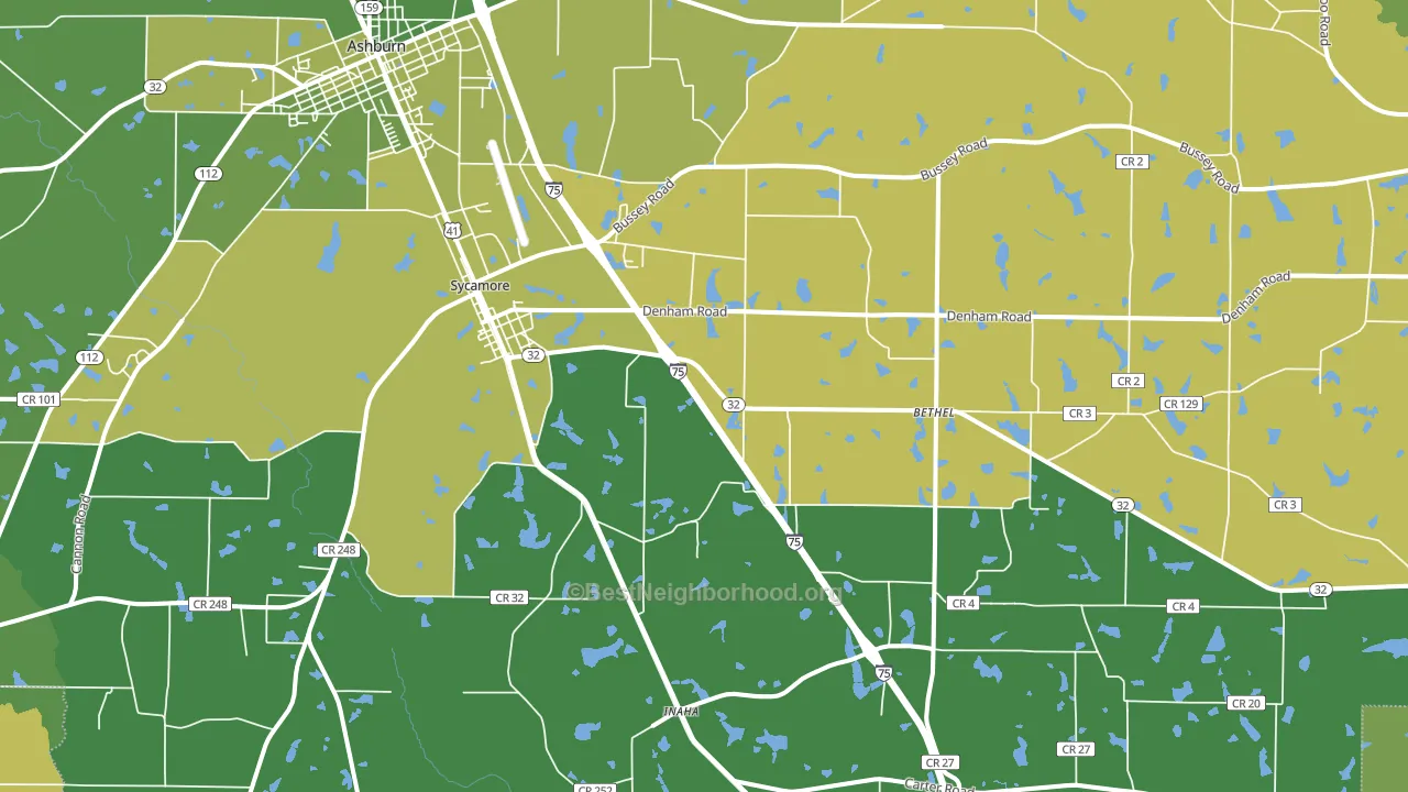 31790, GA block-group voter-turnout map