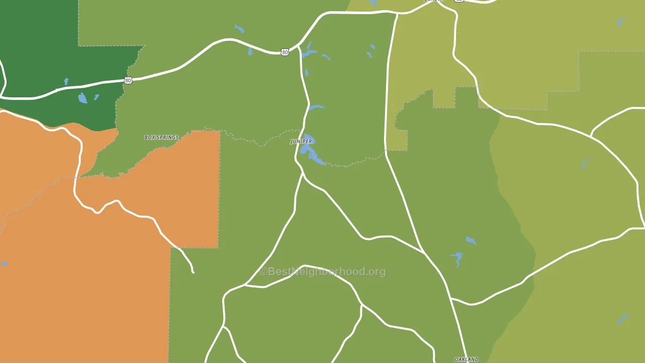 31801, GA block-group voter-turnout map