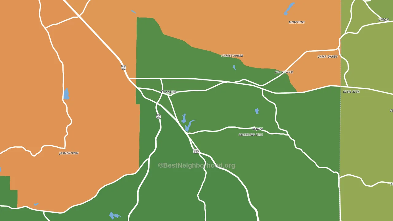 31805, GA block-group voter-turnout map