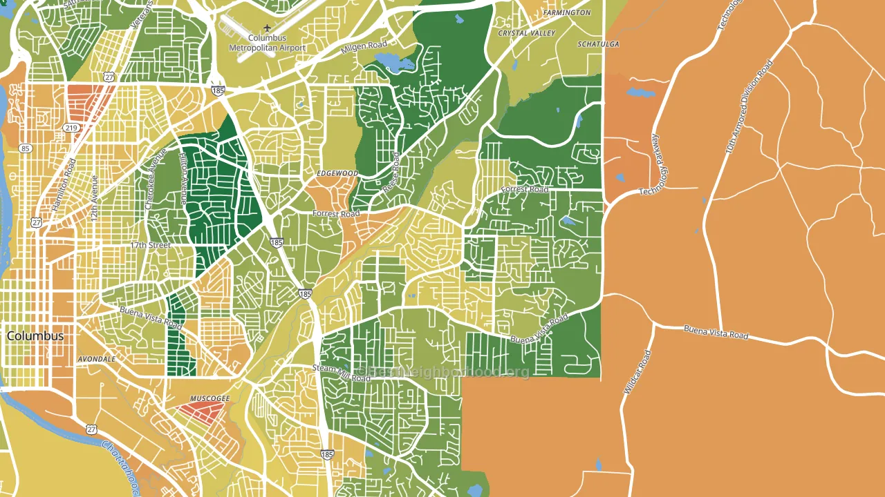 31907, GA block-group voter-turnout map