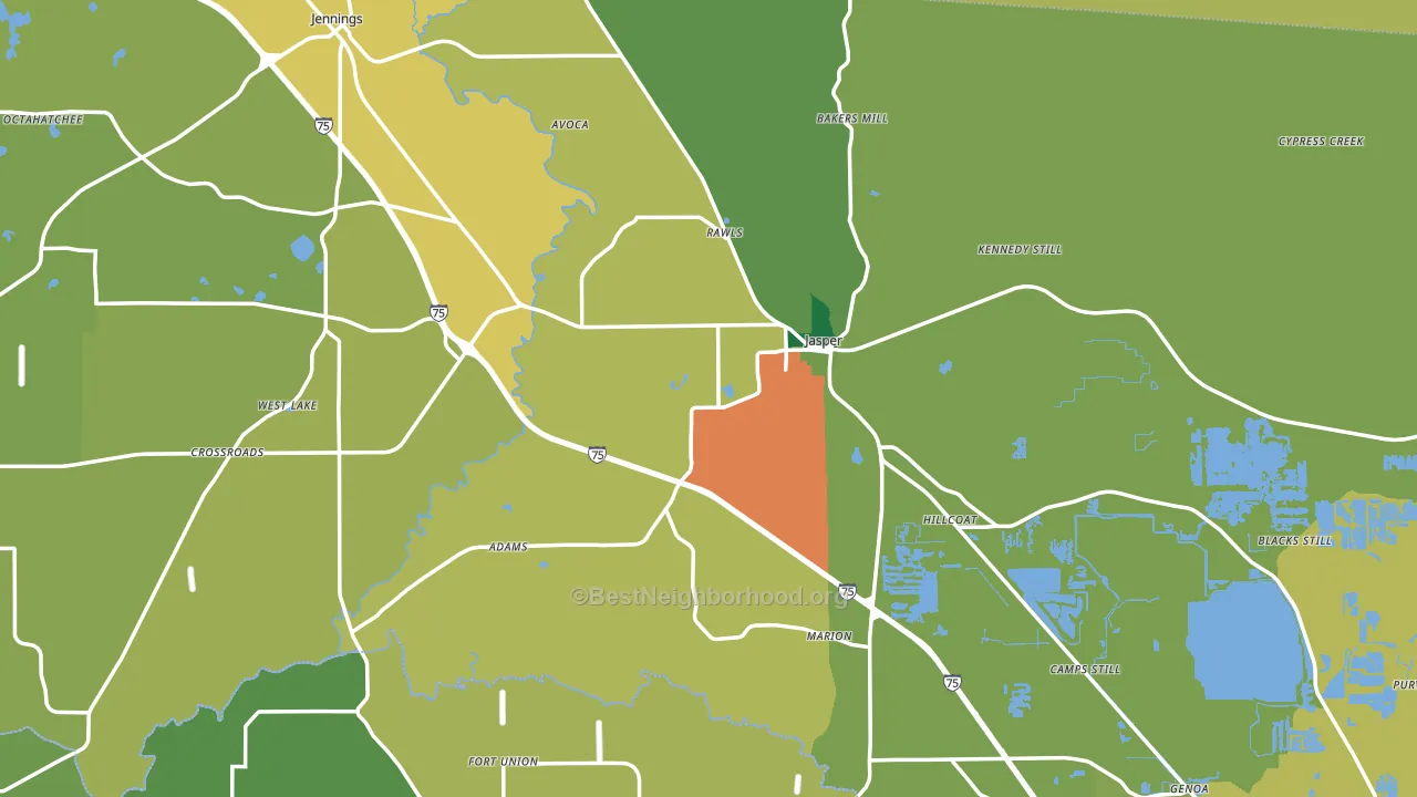 32052, FL block-group voter-turnout map