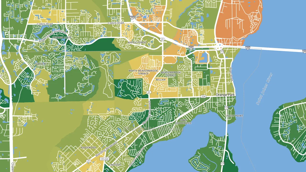 32073, FL block-group voter-turnout map