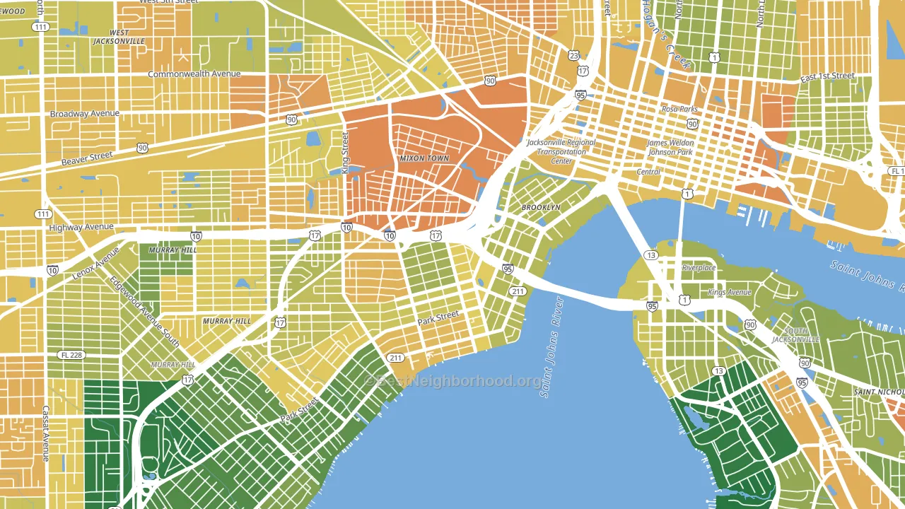 32204, FL block-group voter-turnout map