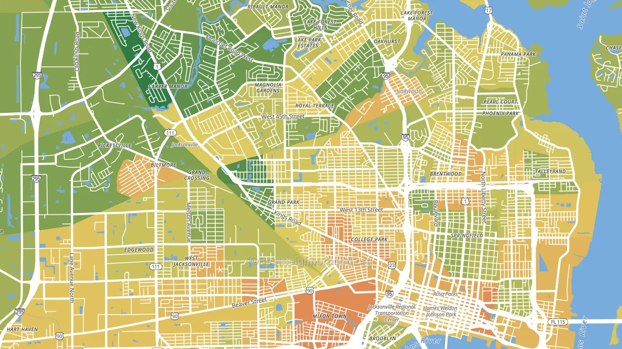 32209, FL block-group voter-turnout map