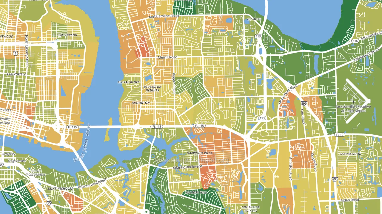 32211, FL block-group voter-turnout map