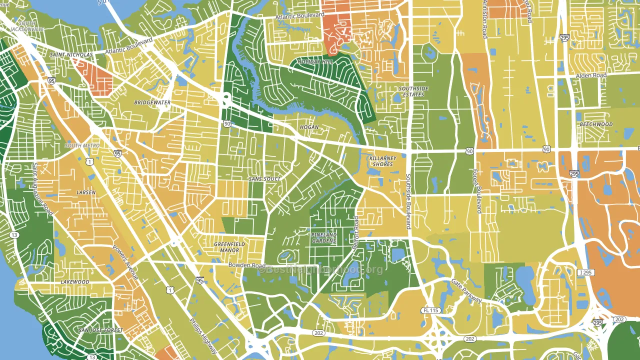 32216, FL block-group voter-turnout map