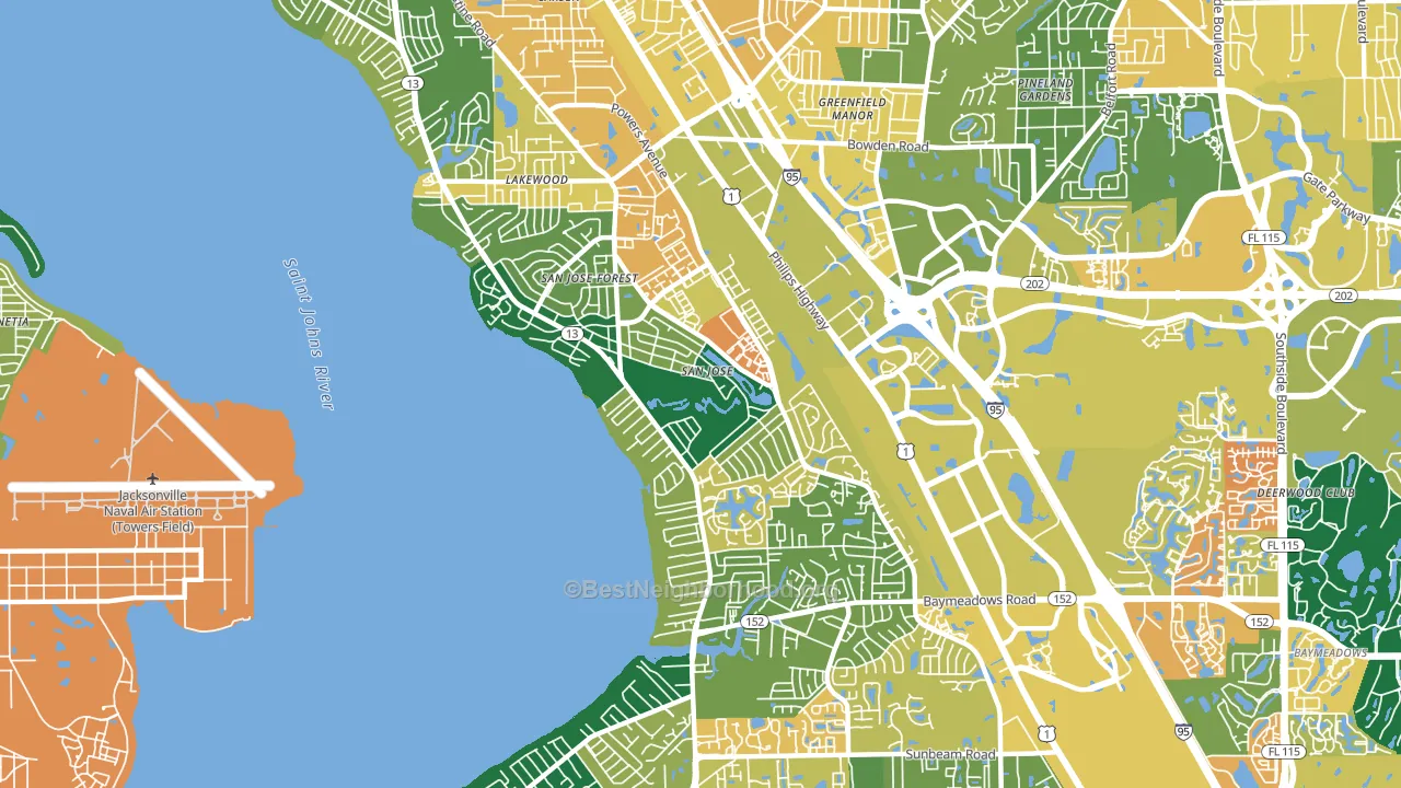 32217, FL block-group voter-turnout map