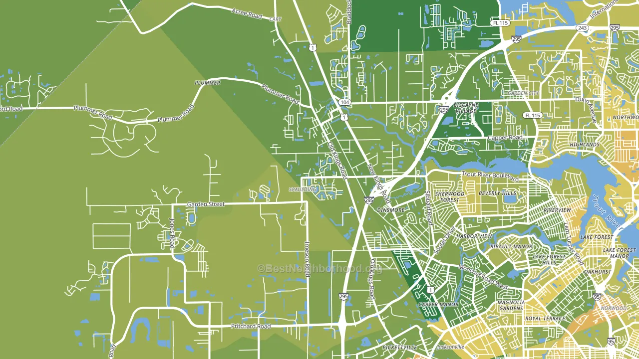 32219, FL block-group voter-turnout map