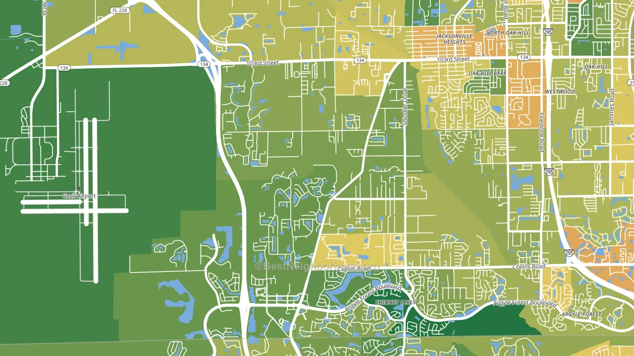 32222, FL block-group voter-turnout map