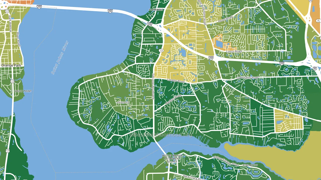 32223, FL block-group voter-turnout map