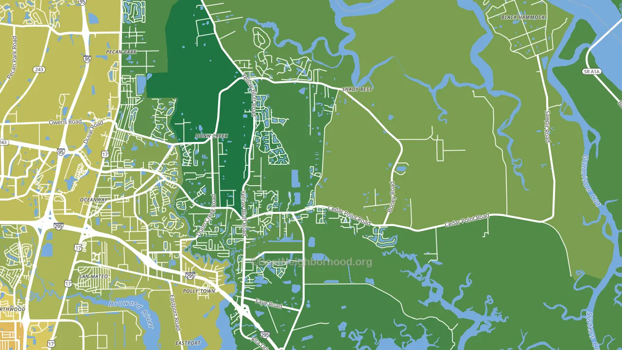 32226, FL block-group voter-turnout map