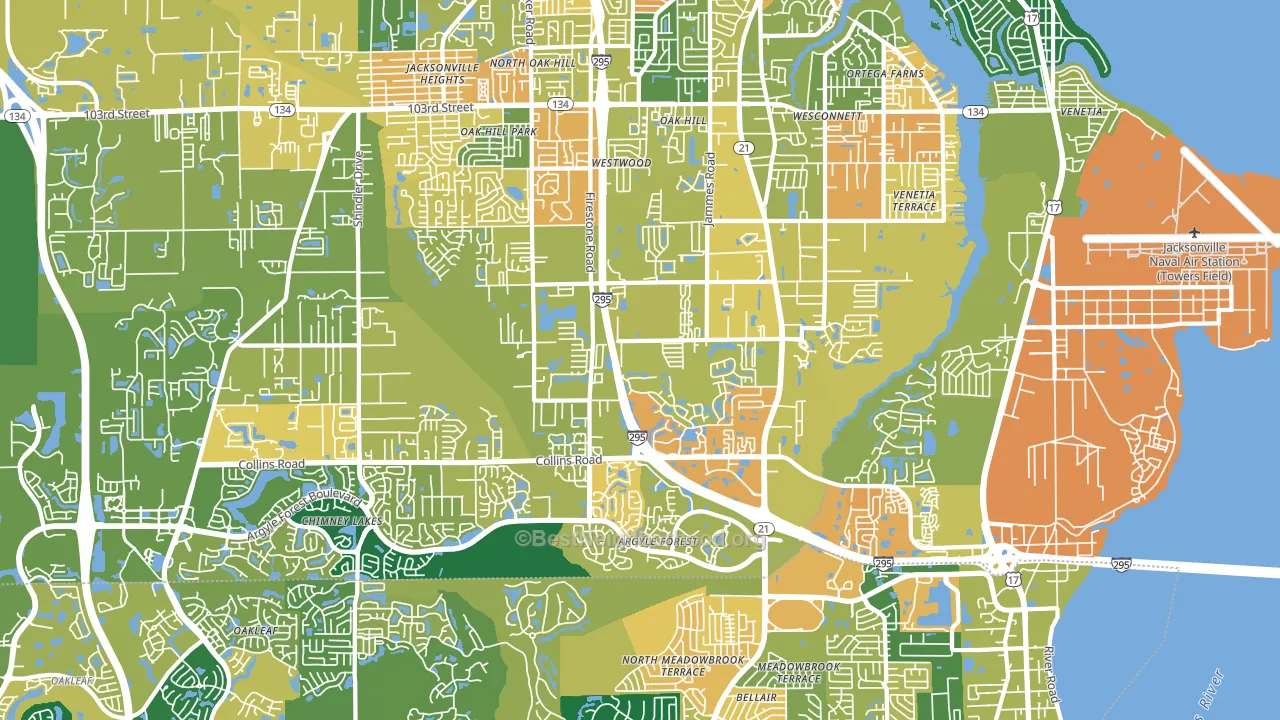 32244, FL block-group voter-turnout map
