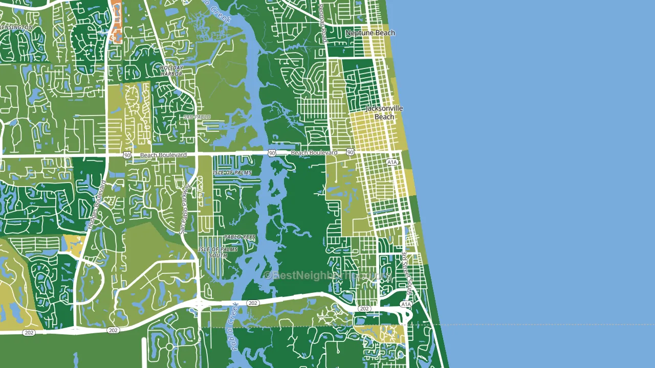 32250, FL block-group voter-turnout map