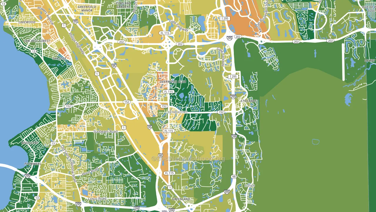 32256, FL block-group voter-turnout map