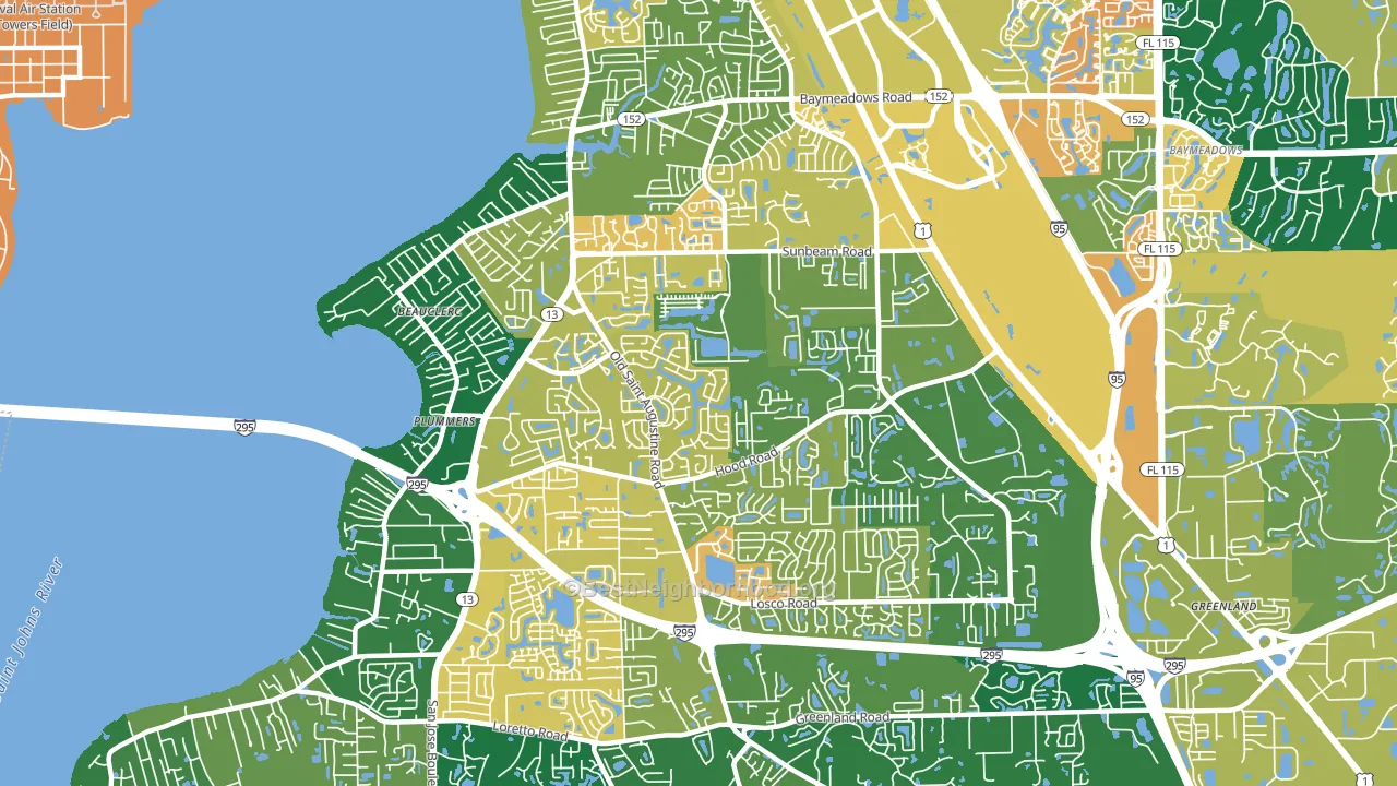 32257, FL block-group voter-turnout map