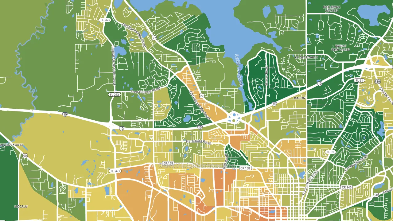 32303, FL block-group voter-turnout map
