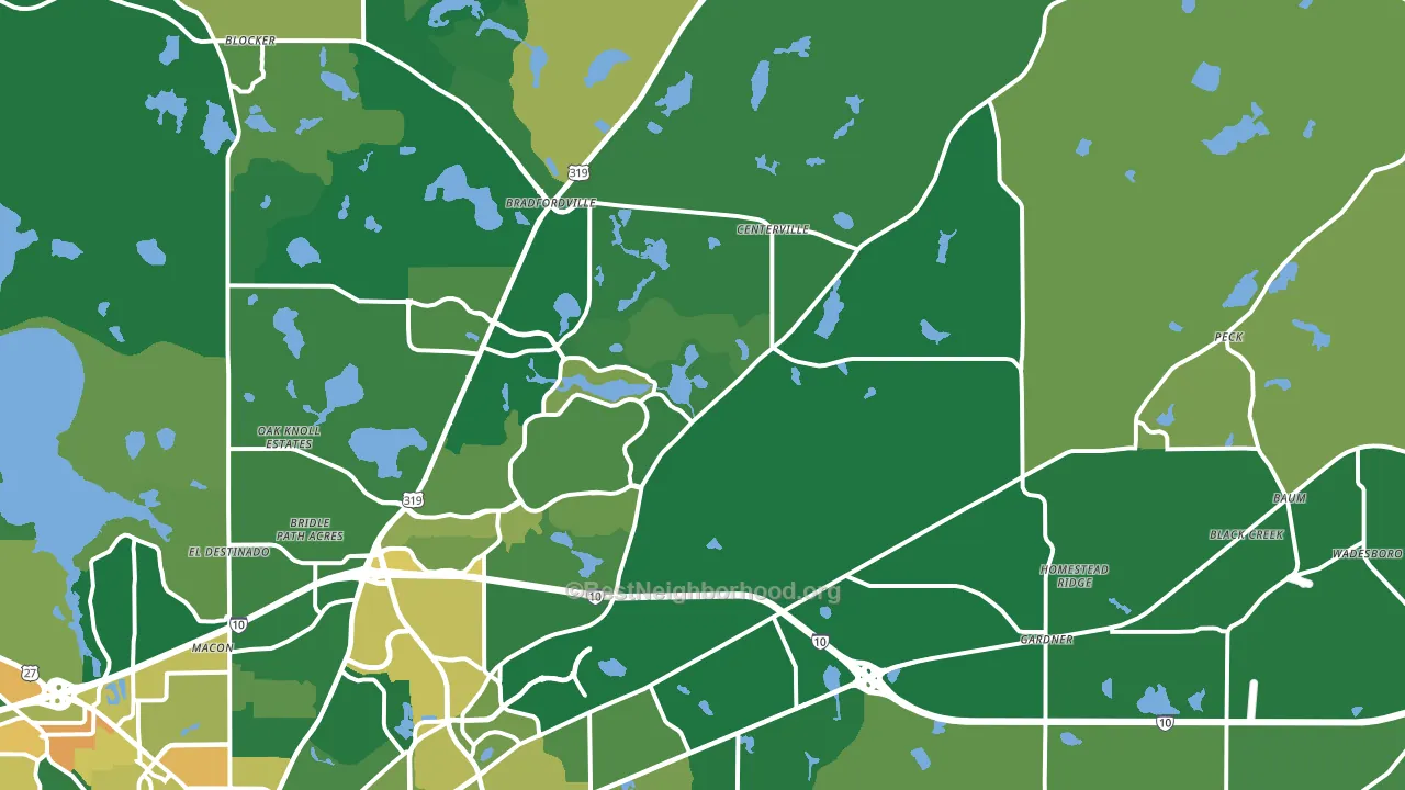 32309, FL block-group voter-turnout map